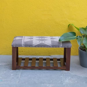 Kira Solid Wood Bench With Upholstery