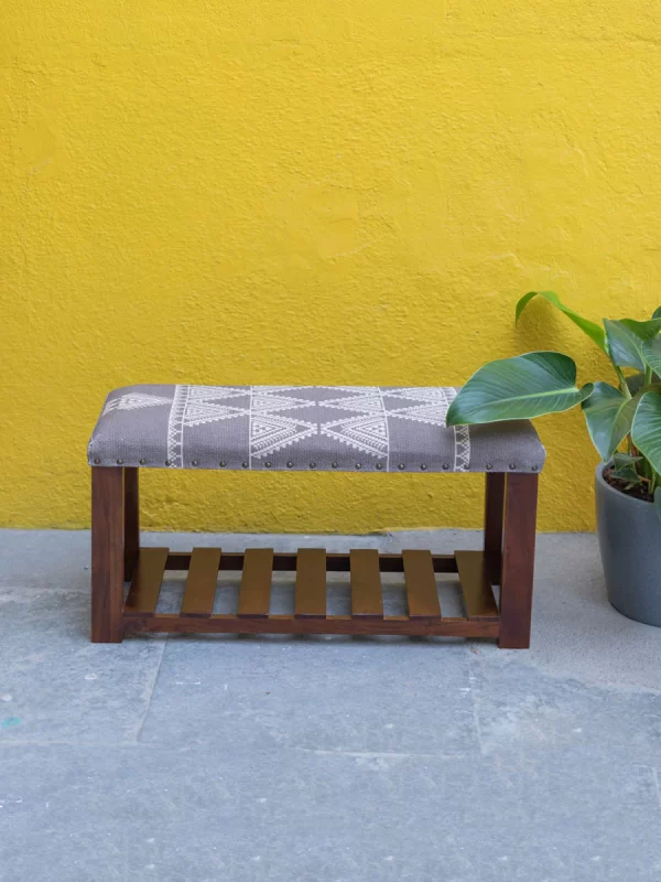 Kira Solid Wood Bench With Upholstery