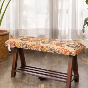 Ziya Solid Wood Bench With Upholstery